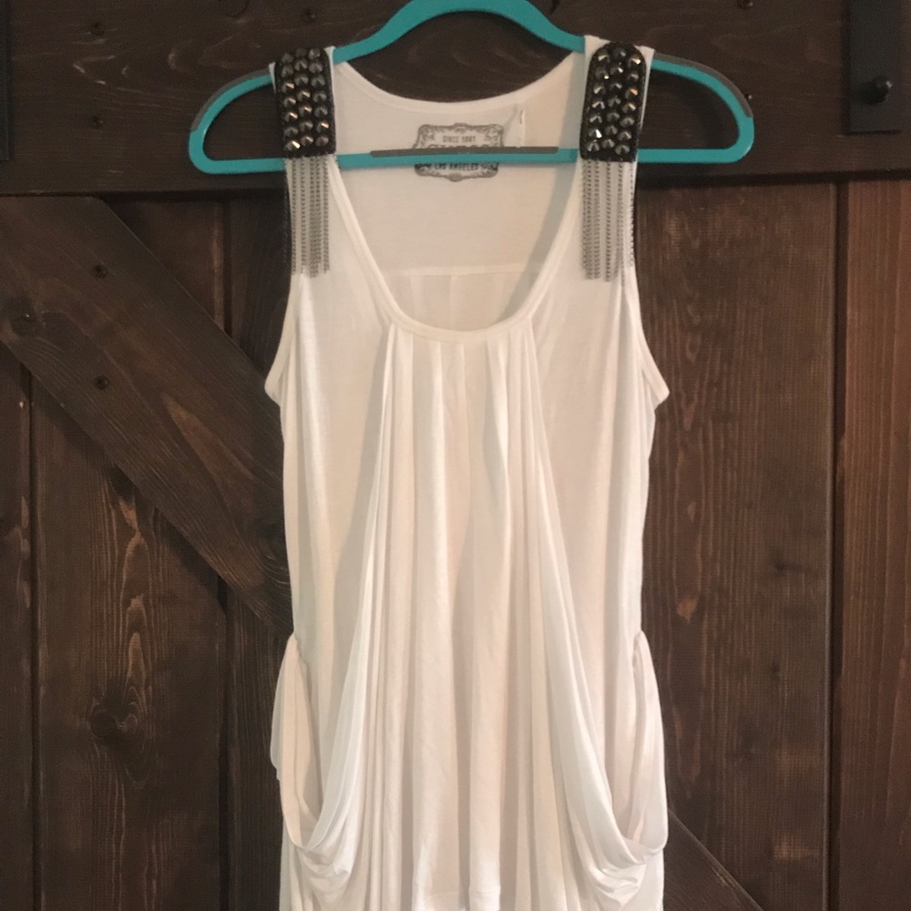 Guess White long tank